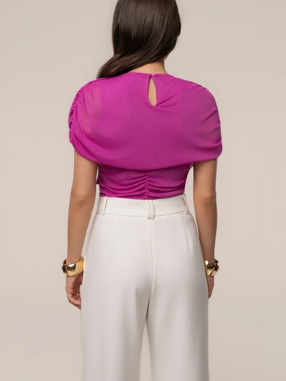 Magenta Marcella Ruched Top - Picture 2 of 5